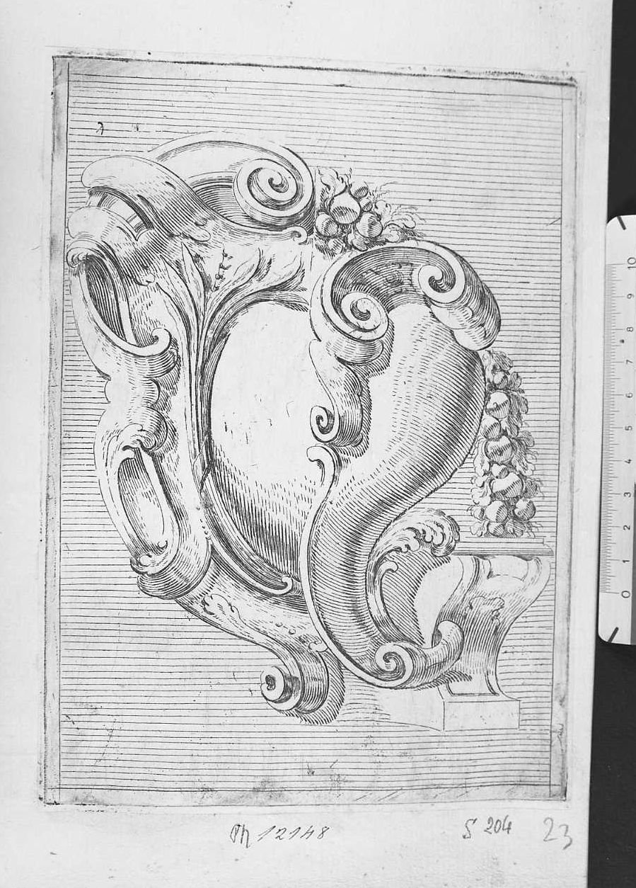 Ornato a guisa di cornice e capitello (stampa) di Santi Domenico detto Mengazzino (secc. XVII/ XVIII)