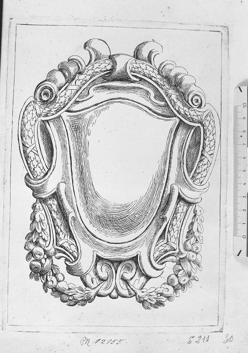 Ornato per cornice ovale (stampa) di Santi Domenico detto Mengazzino (secc. XVII/ XVIII)