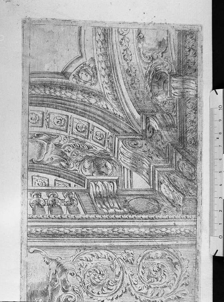 Disegno architettonico: spigolo di volta di Palazzo (stampa) di Buffagnotti Carlo Antonio (attribuito) (sec. XVII)