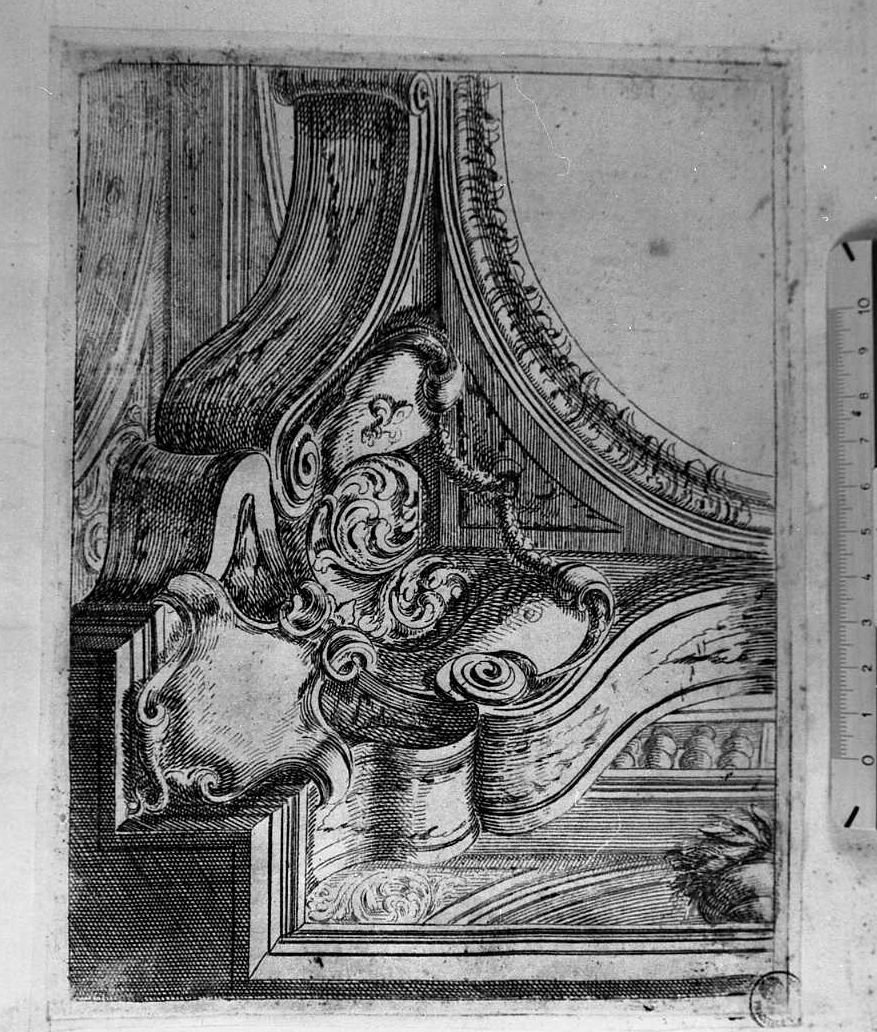Disegno architettonico: parte di un portone (stampa) di Buffagnotti Carlo Antonio (attribuito) (sec. XVII)