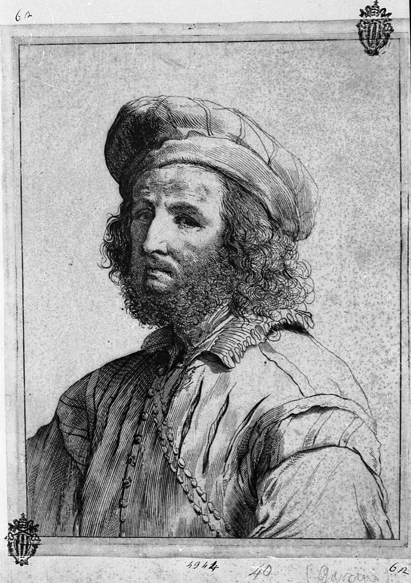 busto maschile (stampa) di Bonaveri Domenico Maria, Barbieri Giovanni Francesco detto Guercino (secc. XVII/ XVIII)