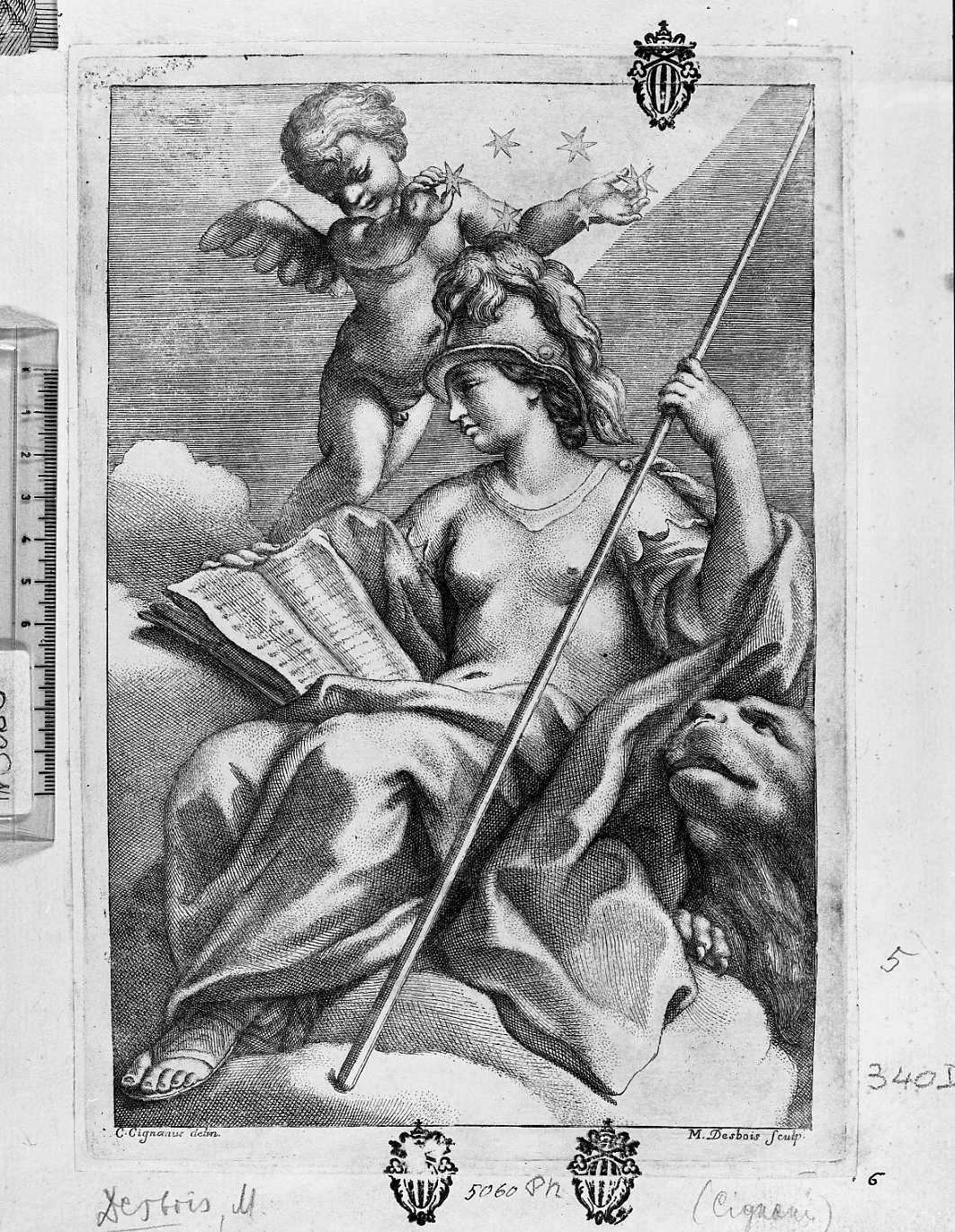 Minerva (stampa) di Cignani Carlo, Desbois Martial (secc. XVII/ XVIII)