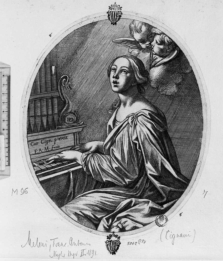 santa Cecilia (stampa) di Cignani Carlo - ambito italiano (secc. XVII/ XVIII)