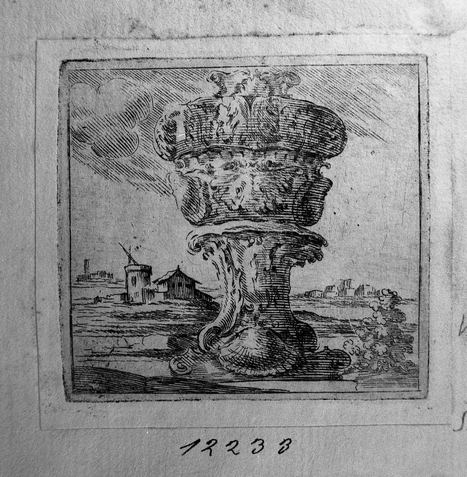 Specie di candelabro in paesaggio (stampa) di Buffagnotti Carlo Antonio (sec. XVIII)