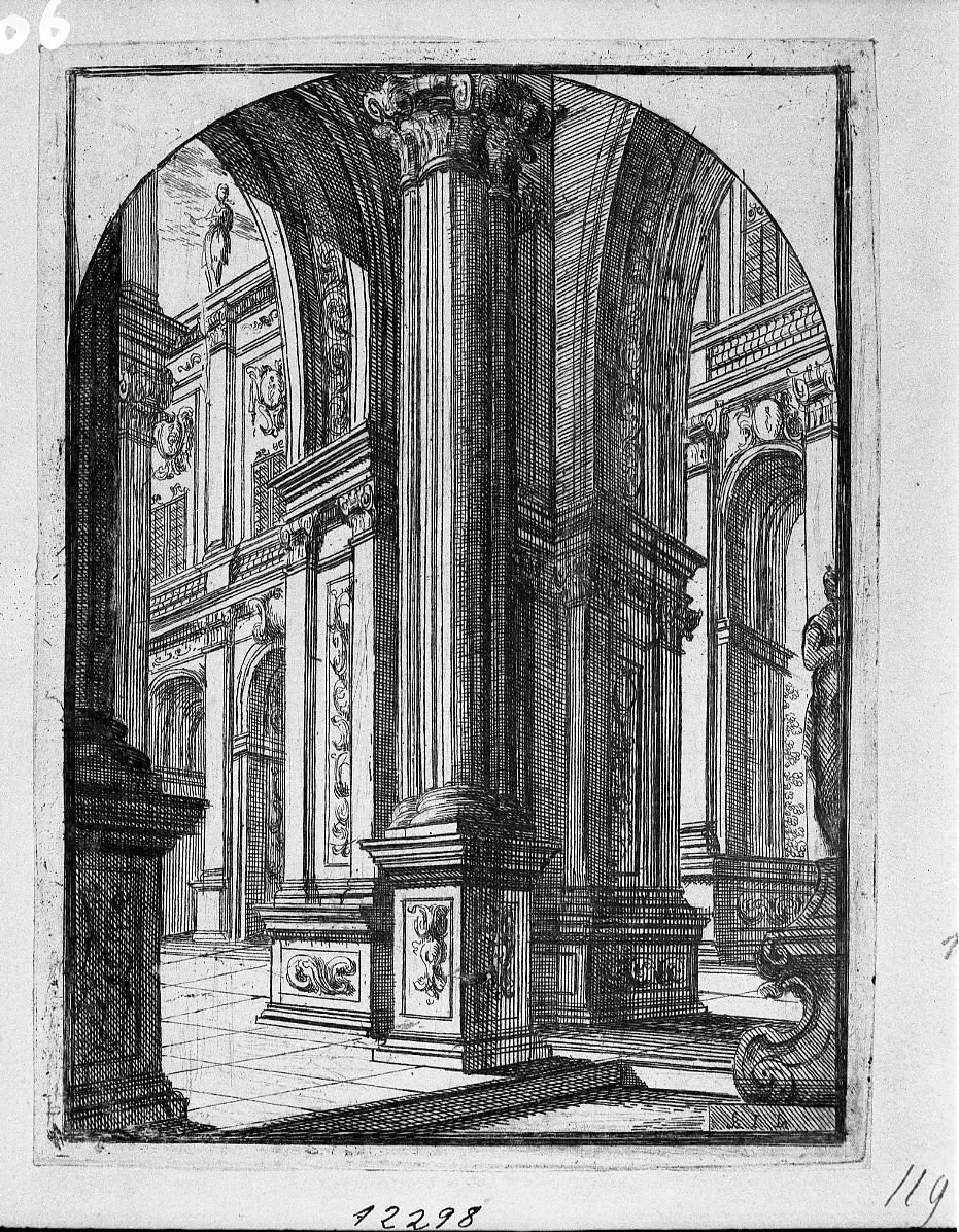 interno di un salone (stampa) di Buffagnotti Carlo Antonio (sec. XVIII)