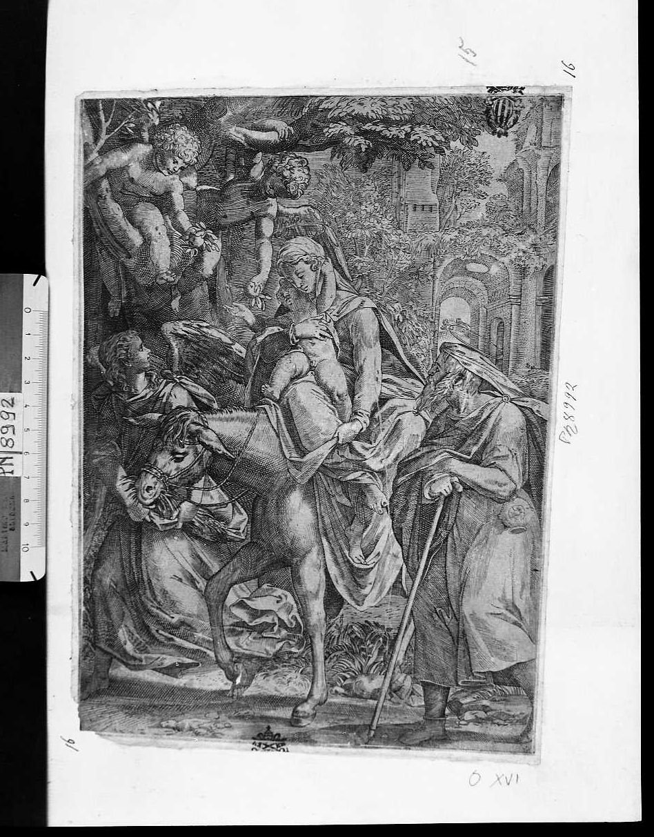 Fuga in Egitto (stampa) - ambito olandese (sec. XVII)