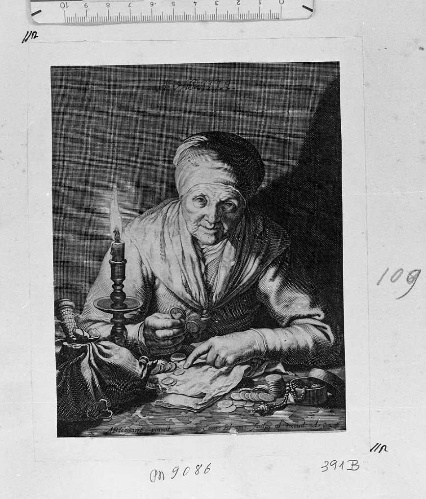 L'Avarizia (stampa) di Bloemaert Cornelis il Giovane (sec. XVII)