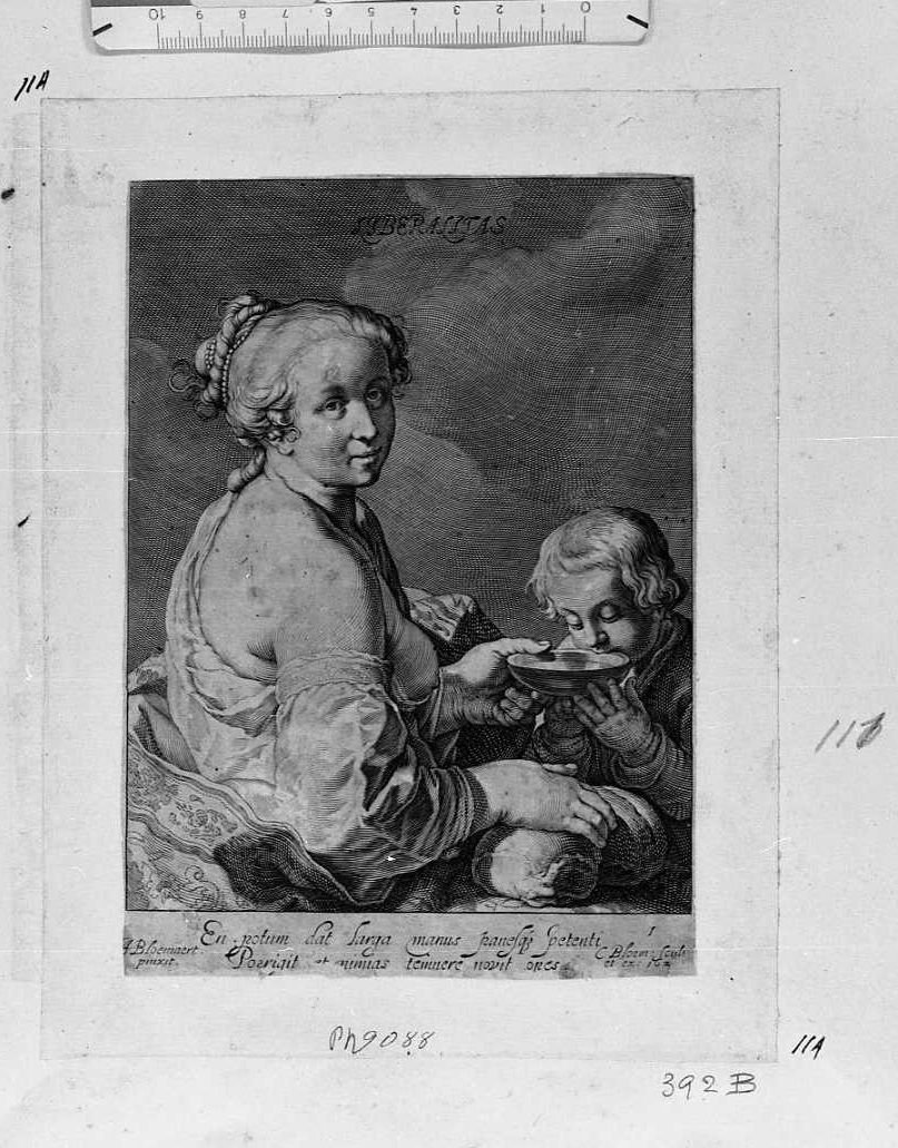 La Liberalità (stampa) di Bloemaert Cornelis il Giovane (sec. XVII)