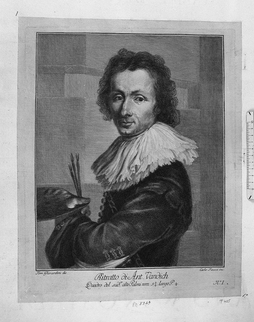 Ritratto di A. van Dyck (stampa) di Faucci Carlo (sec. XVII)