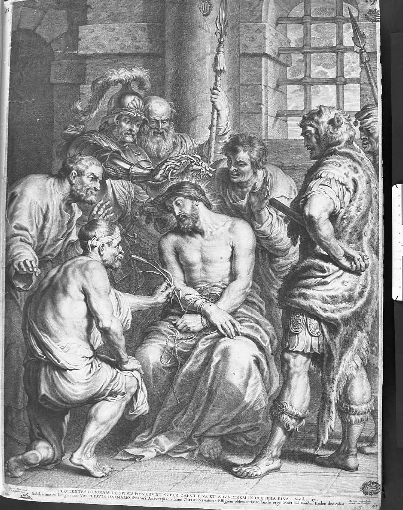Cristo coronato di spine (stampa) di Van Dyck Anton, Bolswert Schelte Adams (sec. XVIII)