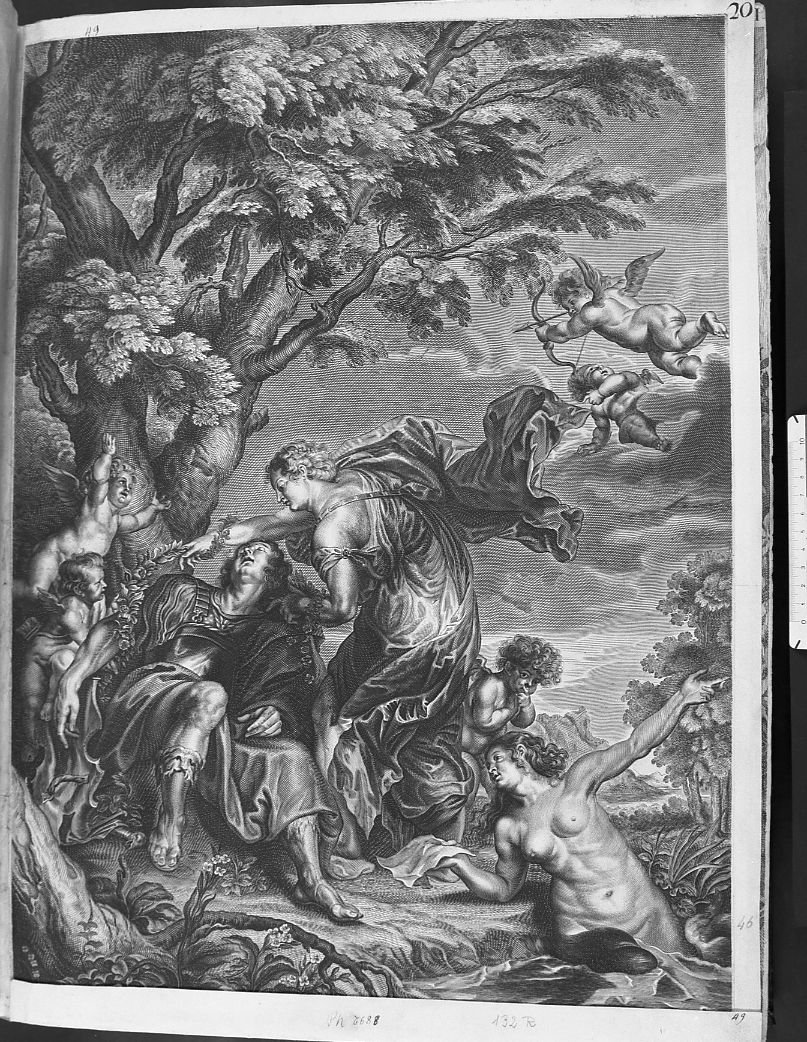 Rinaldo e Armida (stampa) di Van Dyck Anton, Ragot François (sec. XVIII)