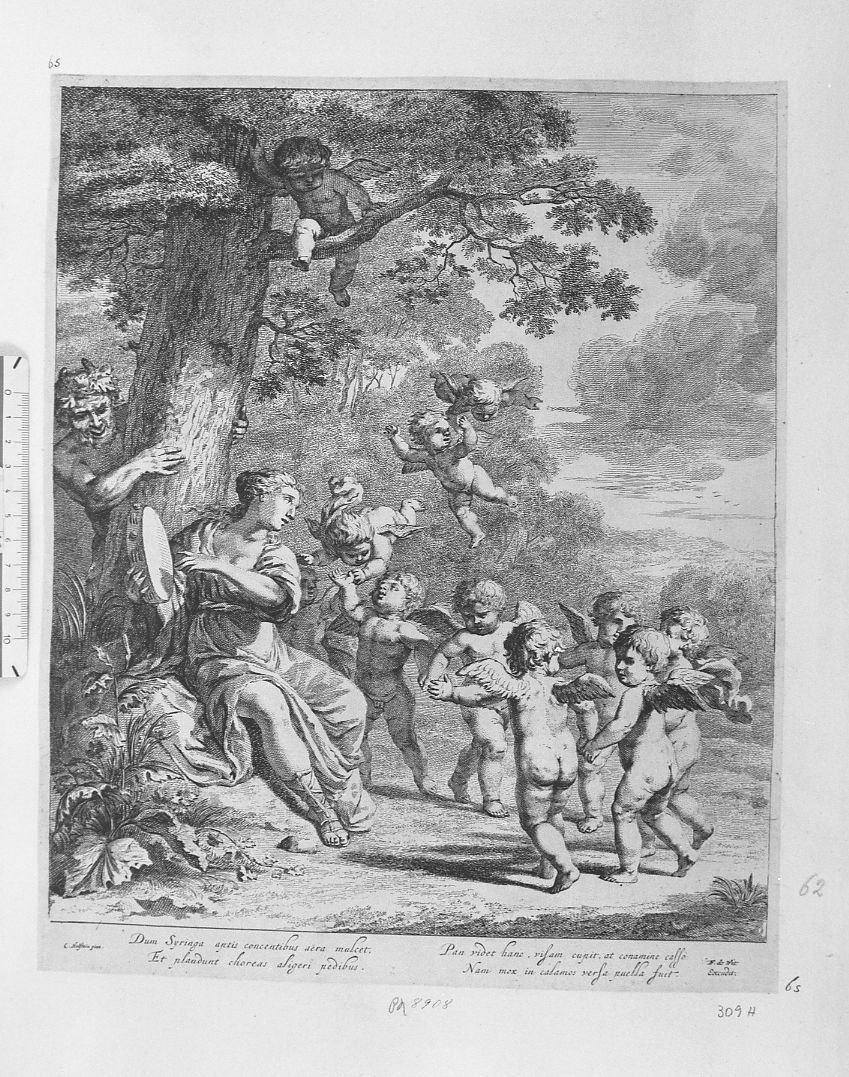 Siringa sotto un albero (stampa) di Cornelius Holstein (attribuito) - ambito olandese (sec. XVII)