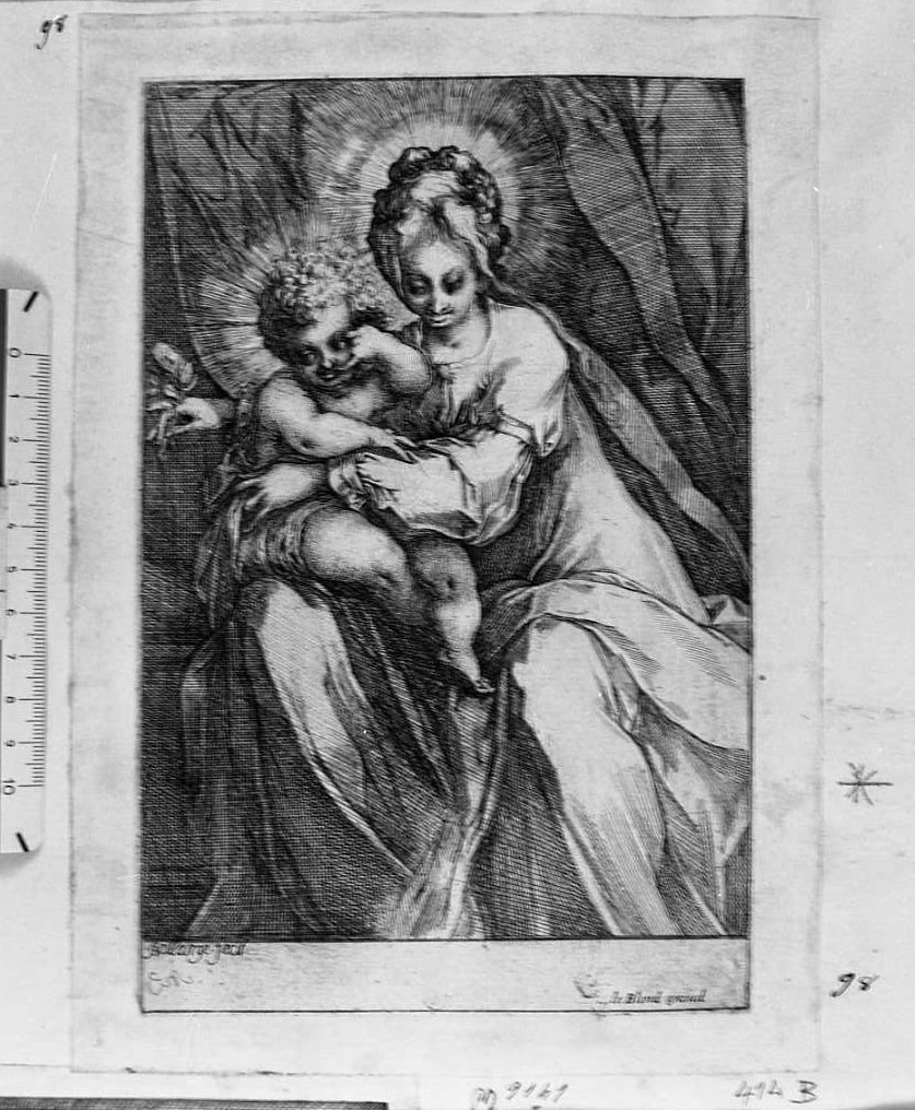 La Vergine con Bambino (stampa) di Bellange Jacques (sec. XVII)