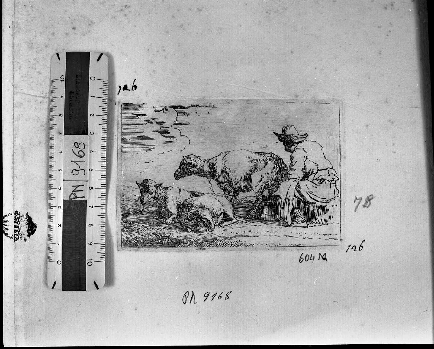 contadino che mange un ? (stampa) di Miel Jan (attribuito) (sec. XVII)