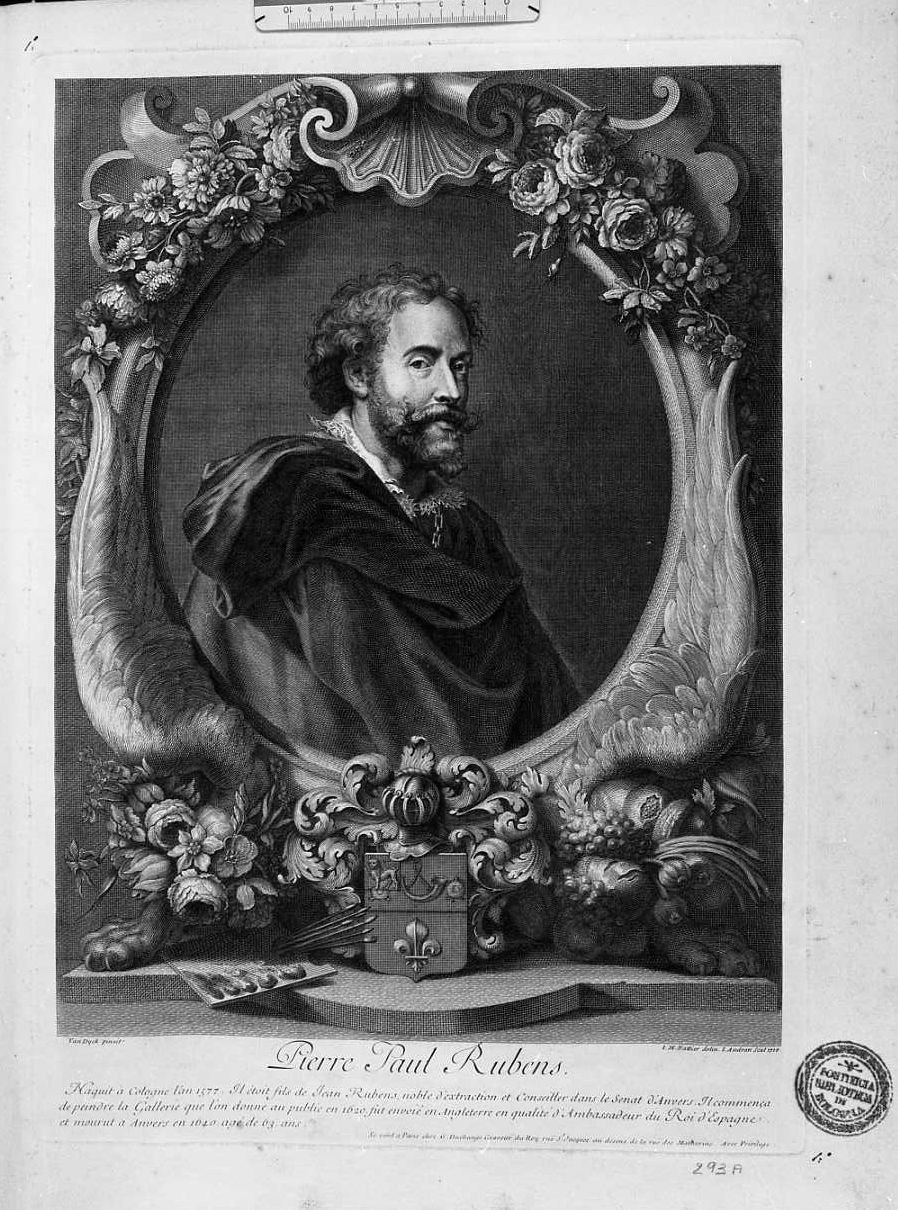 Ritratto di P.P Rubens (stampa) di Audran Jean (sec. XVII)