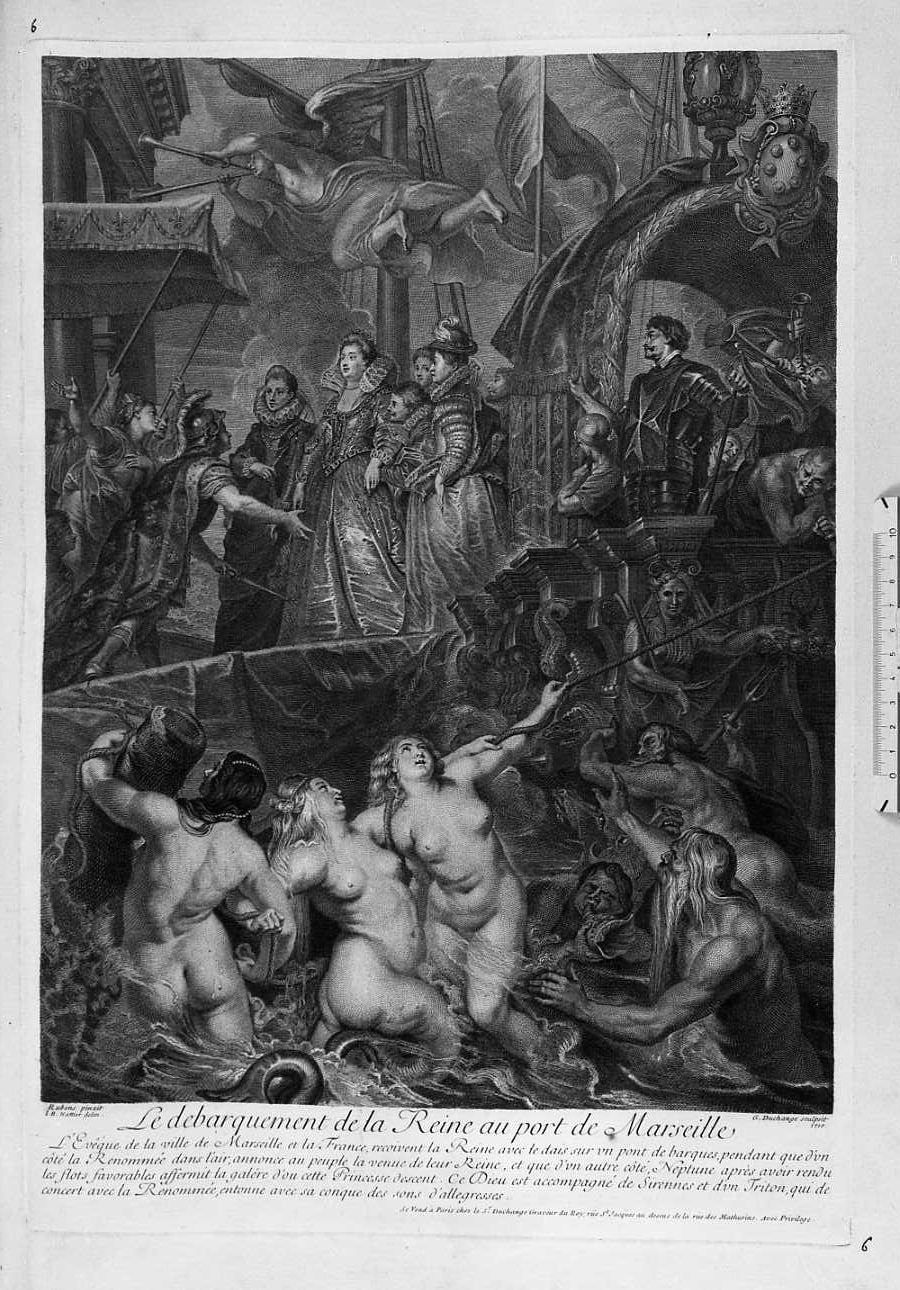 Lo sbarco di Maria dè Medici a Marsiglia (stampa) di Duchange Gaspard (sec. XVII)
