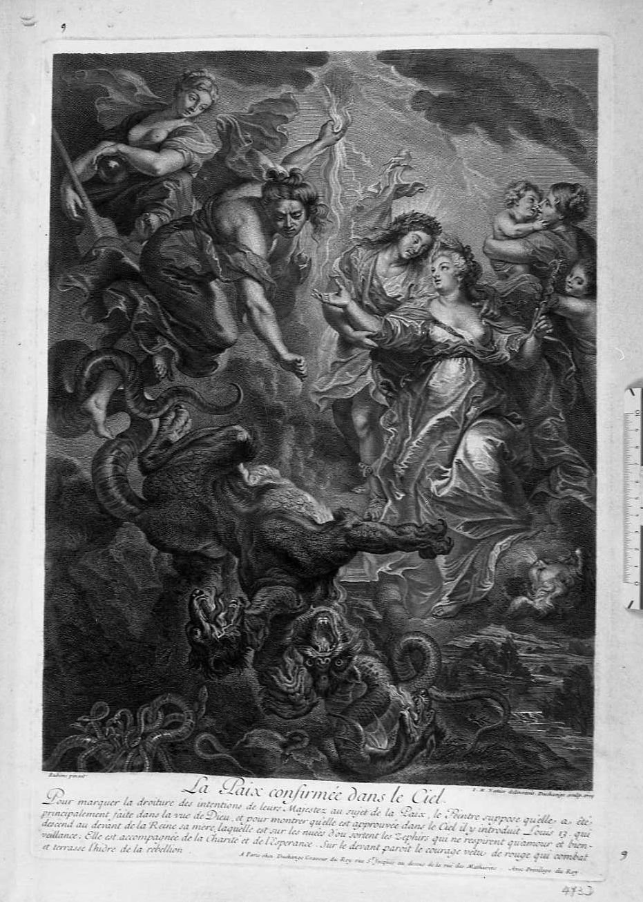 La pace confermata in cielo (stampa) di Duchange Gaspard (sec. XVII)