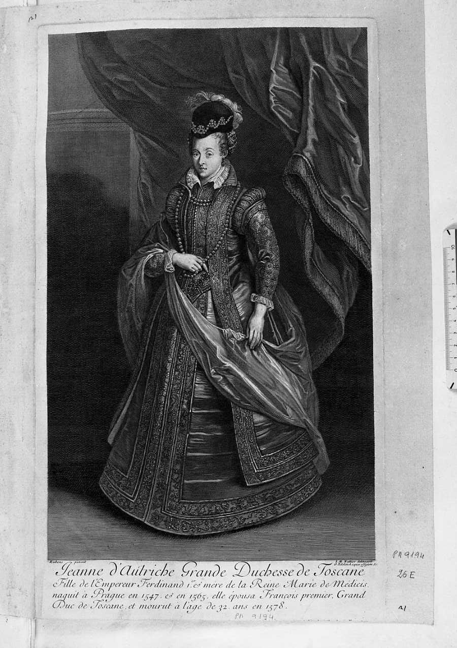 Anna d'Austria granduchessa di Toscana (stampa) di Edelink Gaspar François (sec. XVII)