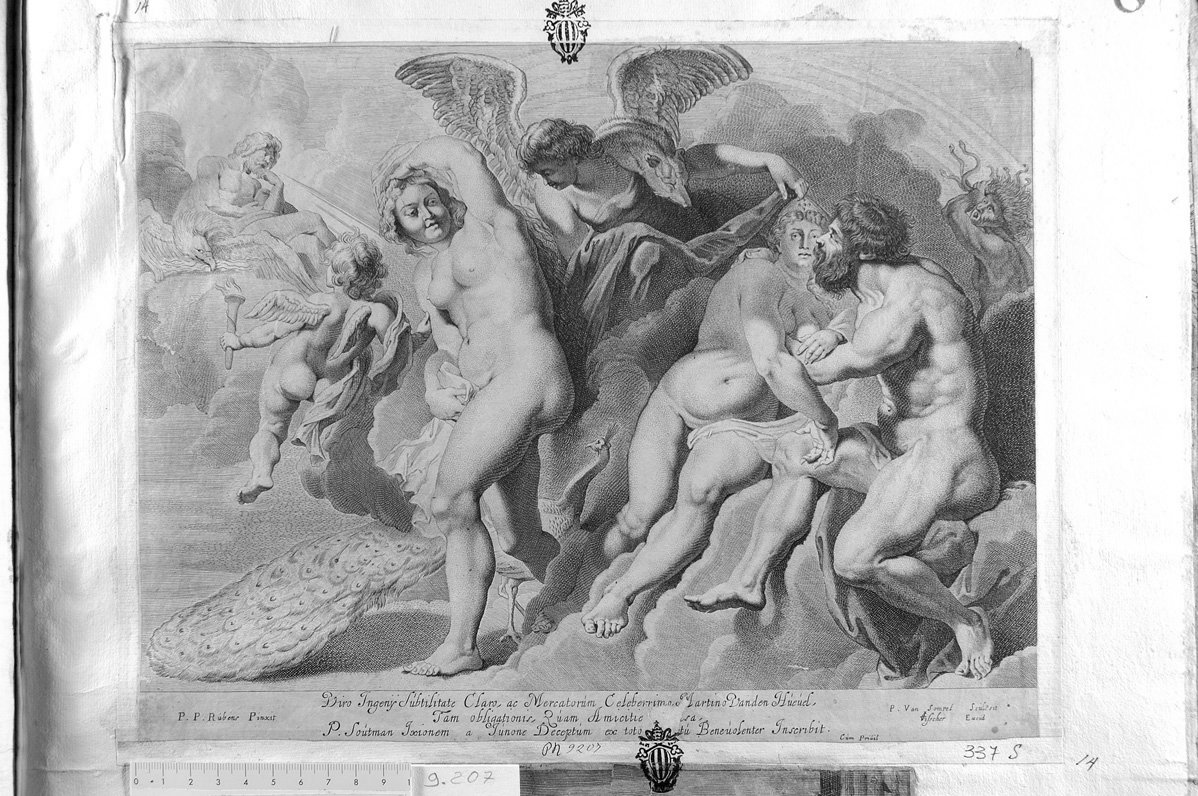 Ixione beffato da Giunone (stampa) di Van Sompel Pieter, Rubens Pieter Paul (sec. XVII)