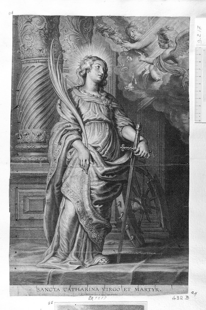Santa Caterina vergine e martire (stampa) di Rubens Pieter Paul, Bolswert Schelte Adams (sec. XVII)