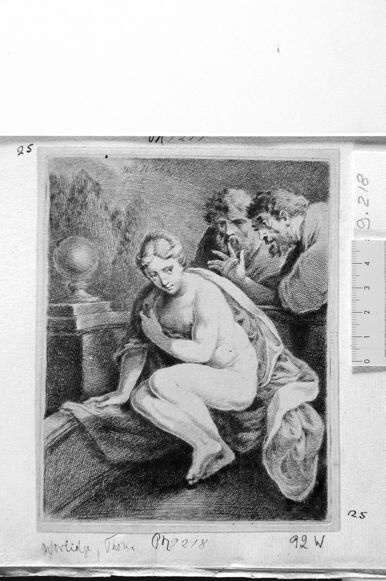 Susanna al bagno (stampa) di Worlidge Thomas (sec. XVII)