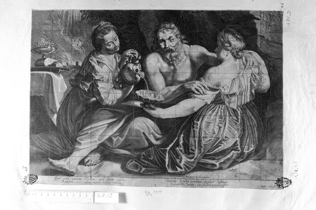 Lot e le figlie (stampa) di Rubens Pieter Paul, Daret Pierre (sec. XVII)