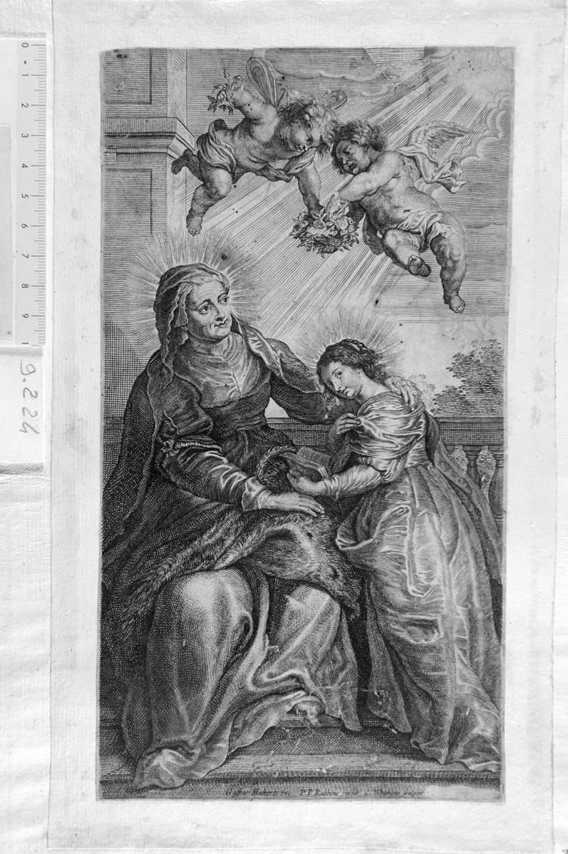 Sant'Anna insegna a leggere alla Vergine (stampa) di Rubens Pieter Paul, Waumans Coenrad (sec. XVII)