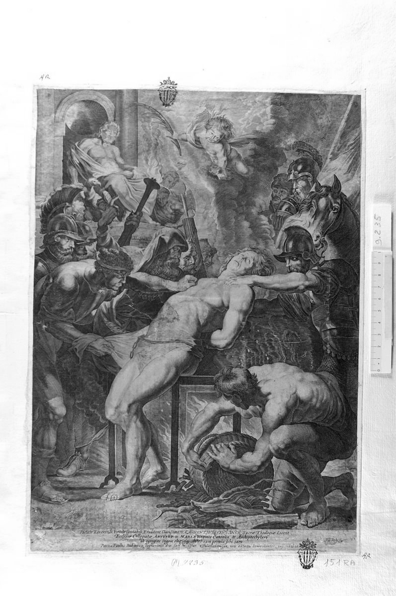 Il martirio di San Lorenzo (stampa) di Rubens Pieter Paul - ambito fiammingo (sec. XVII)
