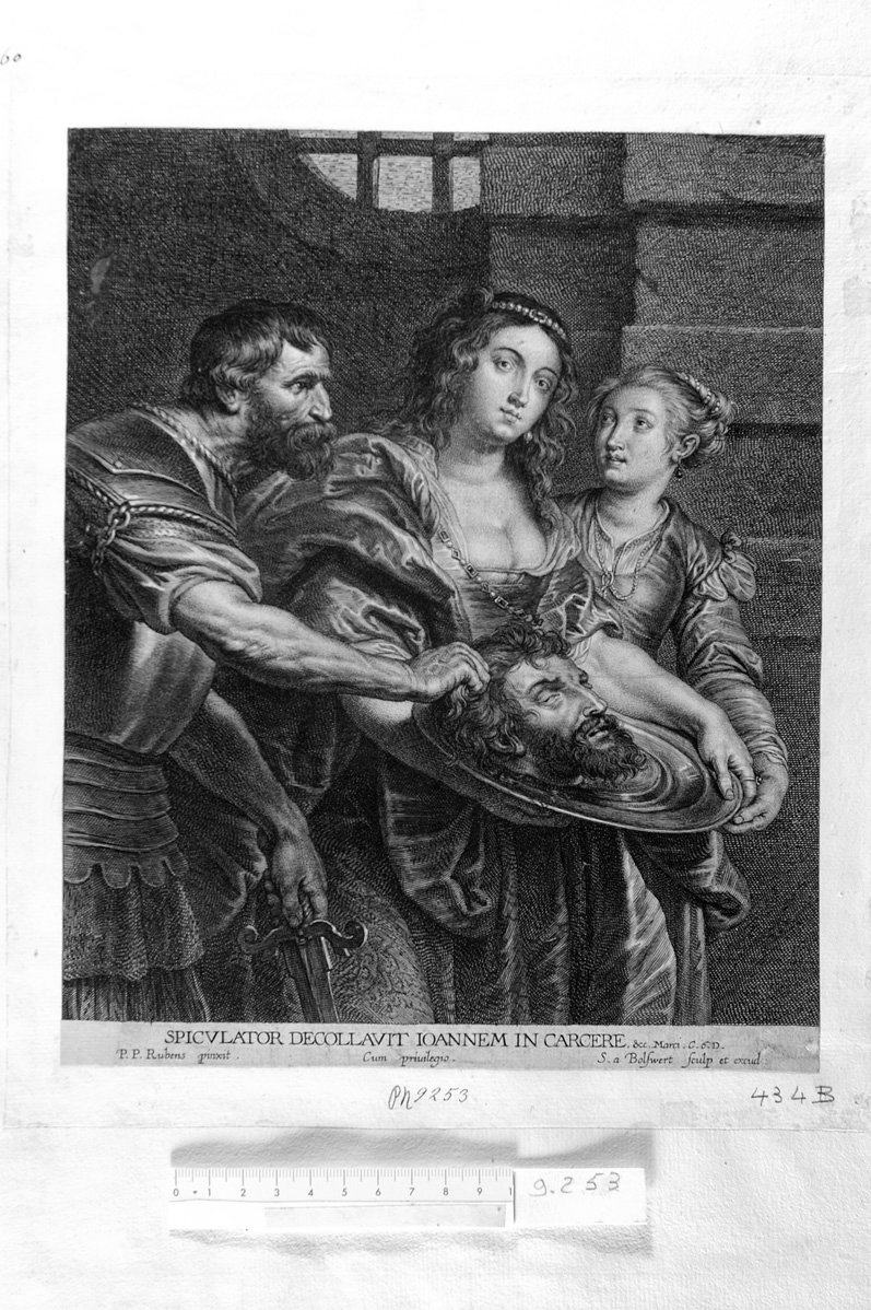 Salomè che riceve la testa di S. Giovanni (stampa) di Rubens Pieter Paul, Bolswert Schelte Adams (sec. XVII)