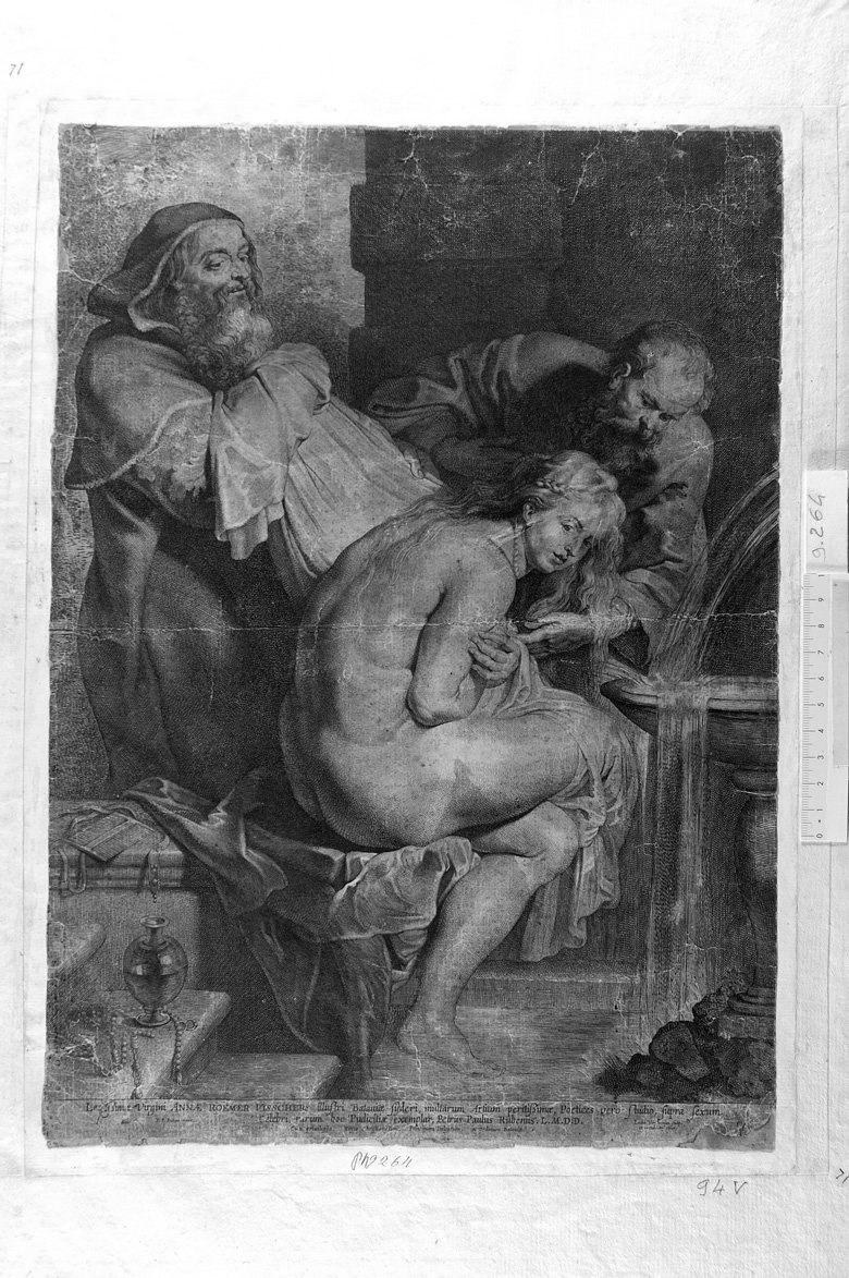 Susanna al bagno (stampa) di Vorsterman Lucas, Rubens Pieter Paul (sec. XVII)