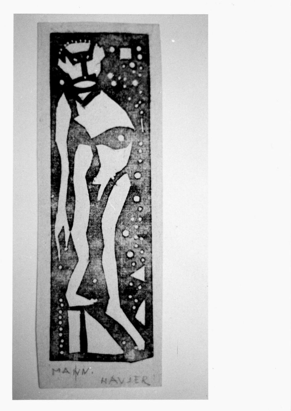 Figura maschile in piedi (stampa) di Hauser Carl Maria detta Carry (sec. XX)