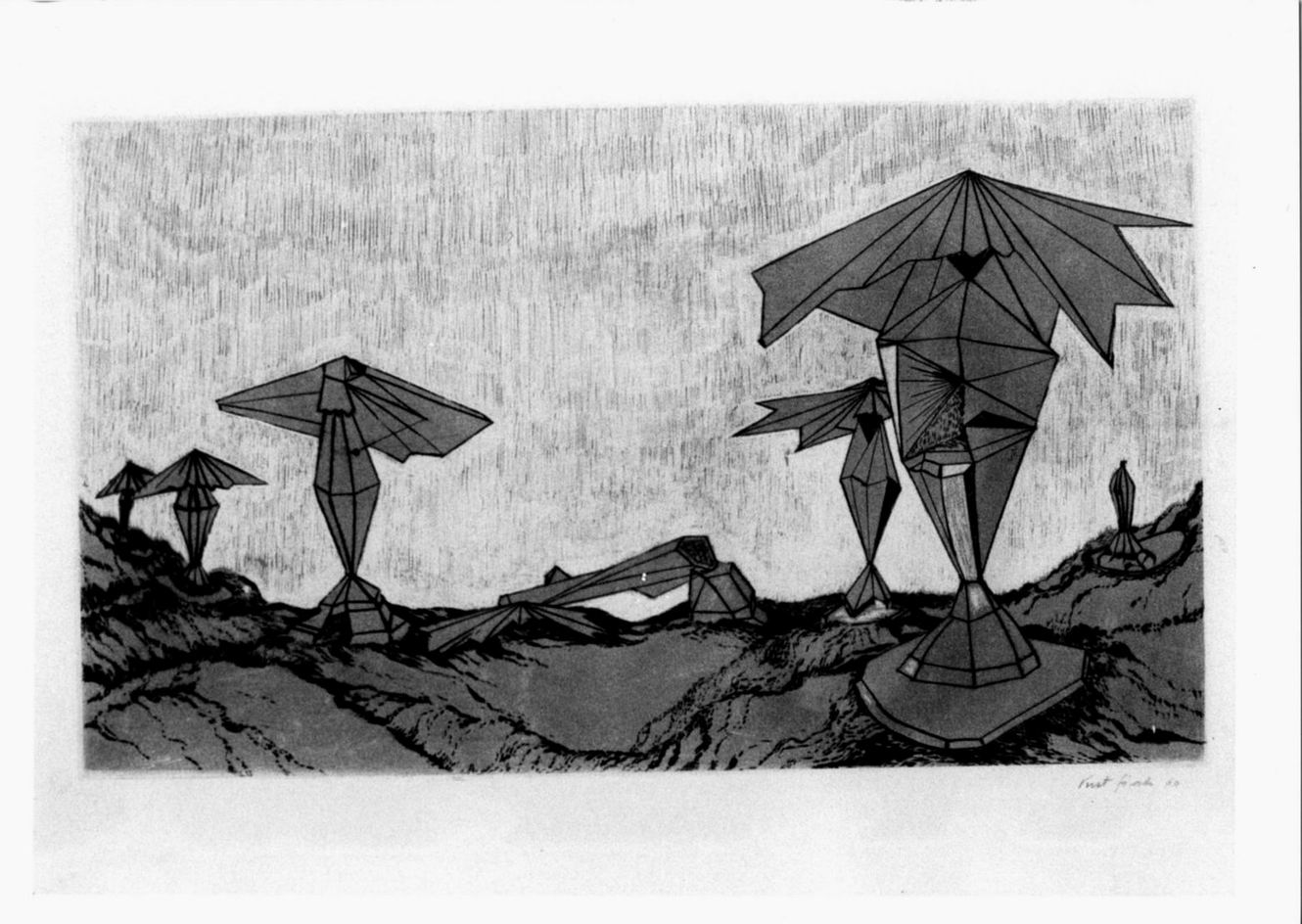 Karussell, Figure fantastiche (stampa) di Fiala Kurt (sec. XX)