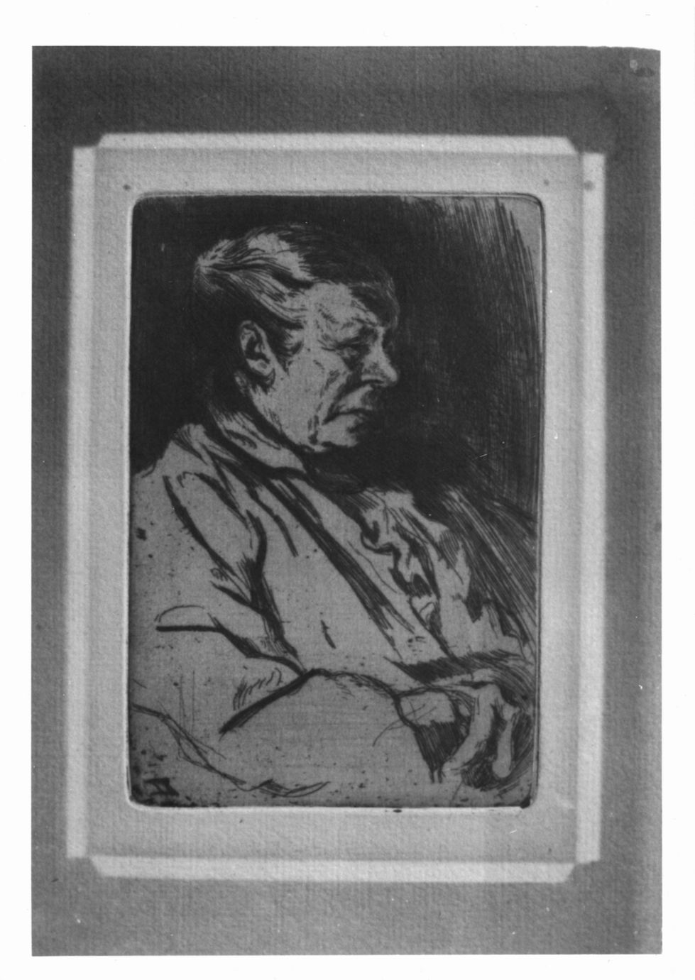 Ritratto della madre, Figura femminile a mezzo busto (stampa) di Van Zevenberghen Georges (sec. XIX)