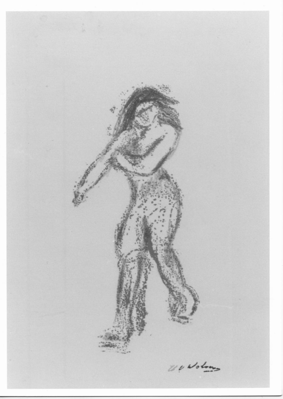 Nudo femminile in movimento (stampa) di Wolvens Henri-Victor (sec. XX)