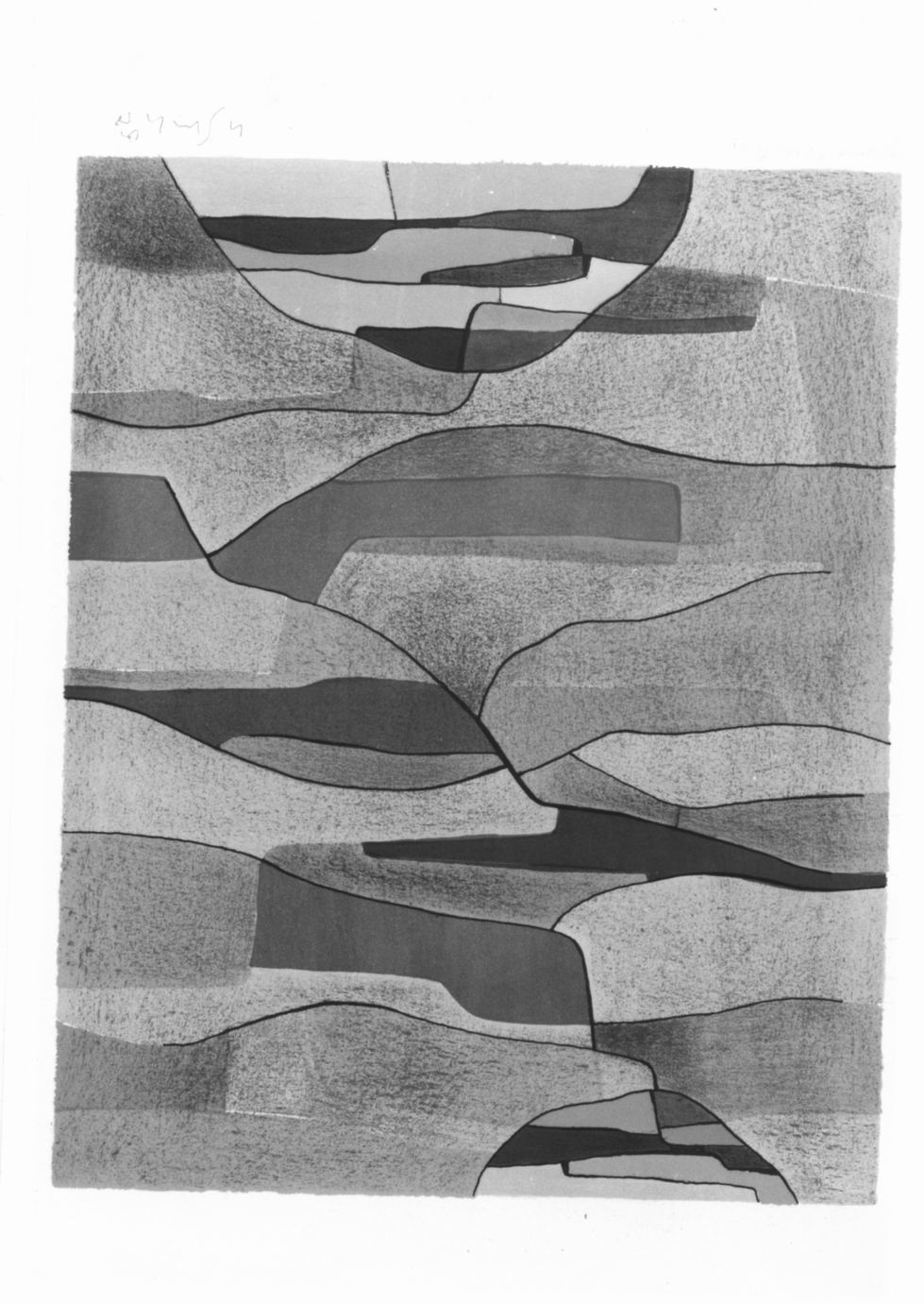 Collines, Composizione astratta (stampa a colori) di Singier Gustave (sec. XX)