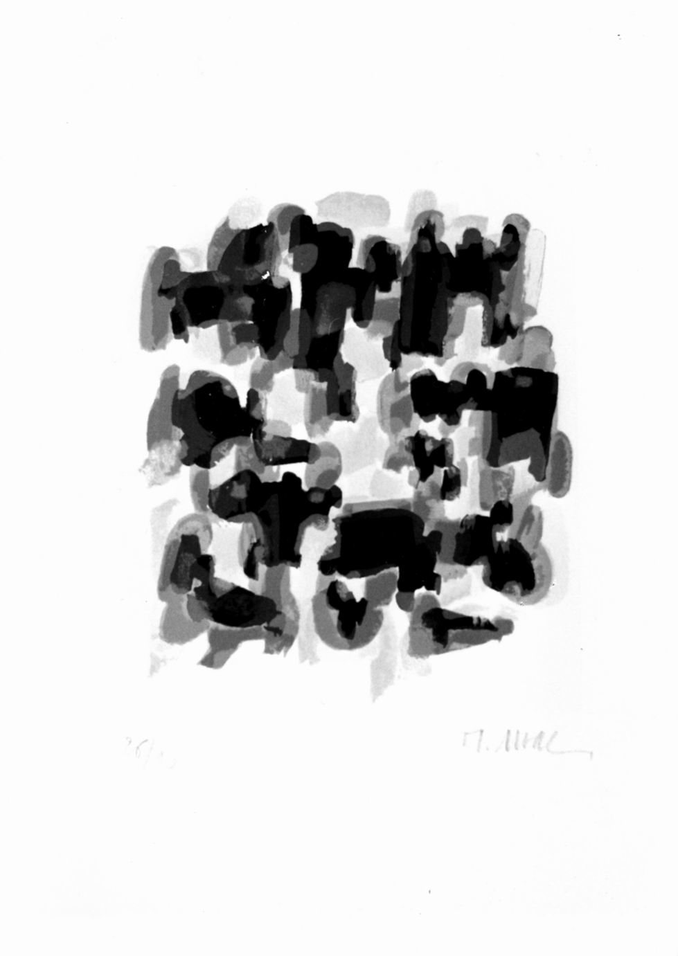 A travers champs, Composizione astratta (stampa a colori) di Ubac Raoul (sec. XX)