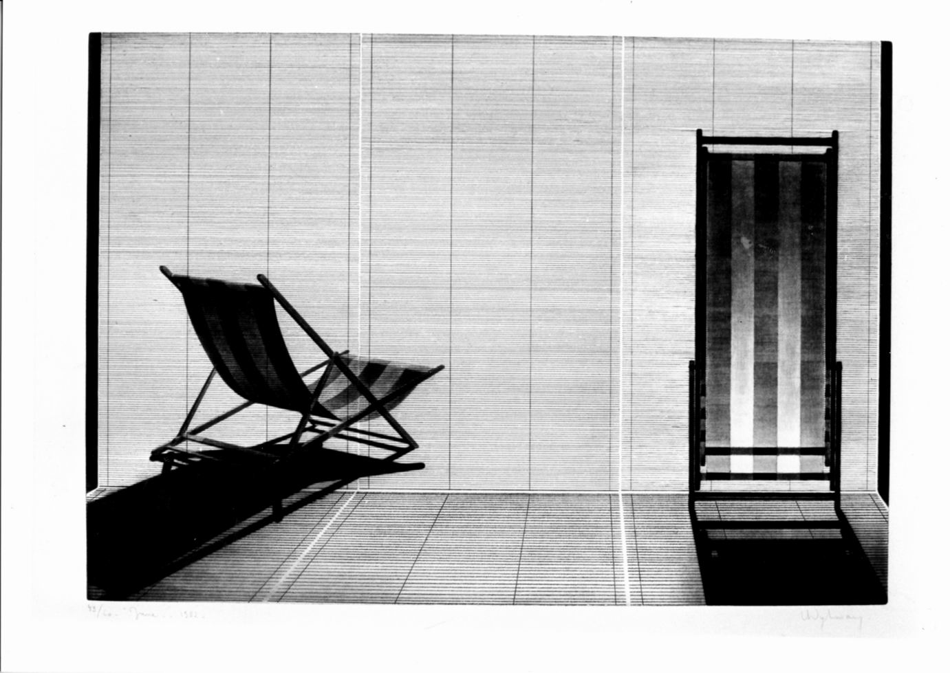 Coppia di sedie a sdraio (stampa) di Dykmans Anne (sec. XX)