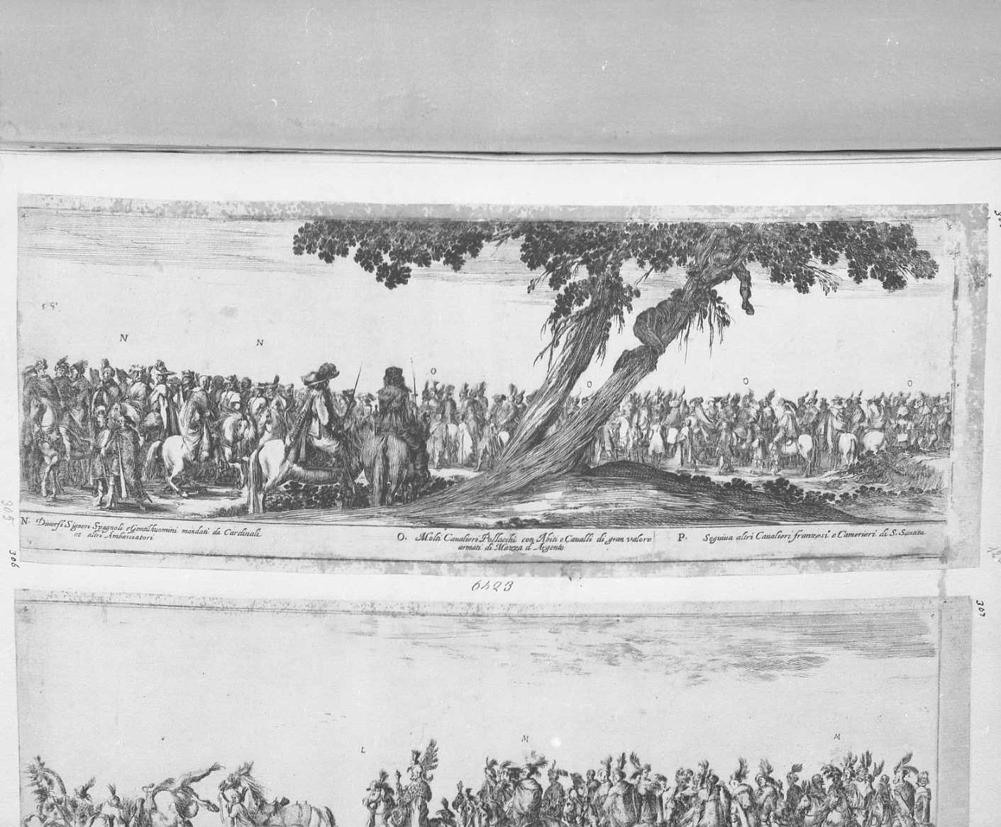 Entrata dell'ambasciatore di Polonia a Roma nel 1633. V foglio, figure (stampa tagliata) di Della Bella Stefano (sec. XVII)