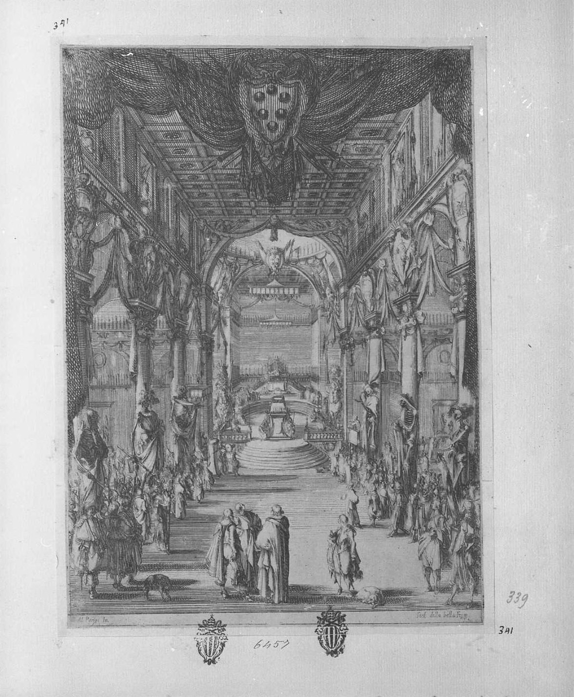 Funerali del principe Francesco de Medici, avvenimenti (stampa tagliata) di Della Bella Stefano (sec. XVII)