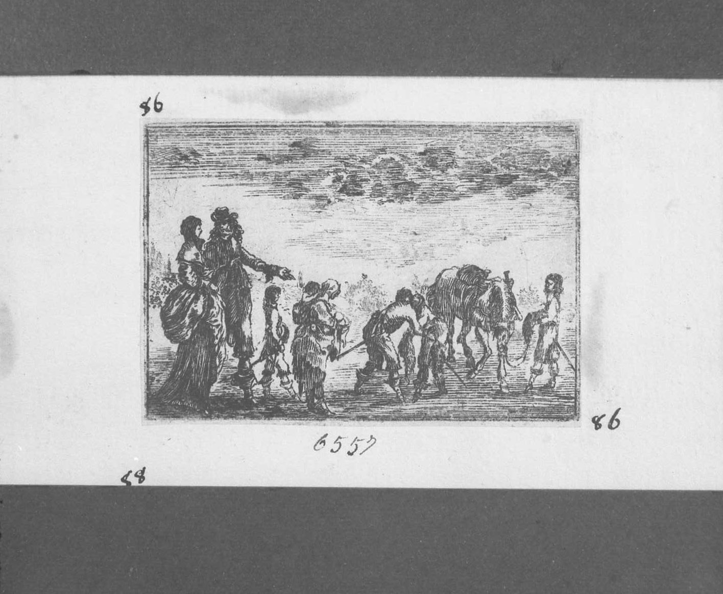 Due persone che fanno la lotta alla presenza di pubblico, figure (stampa tagliata) - ambito italiano (sec. XVII)