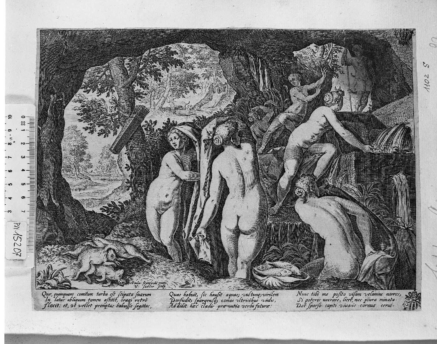 Diana e le ninfe al bagno (stampa) di Sadeler Gillis il Giovane (sec. XVII)