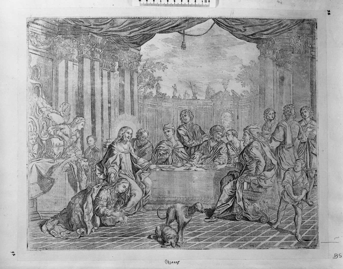 Le nozze di Simone (stampa) di Sirani Giovanni Andrea, Cantarelli Giuseppe (sec. XVIII)