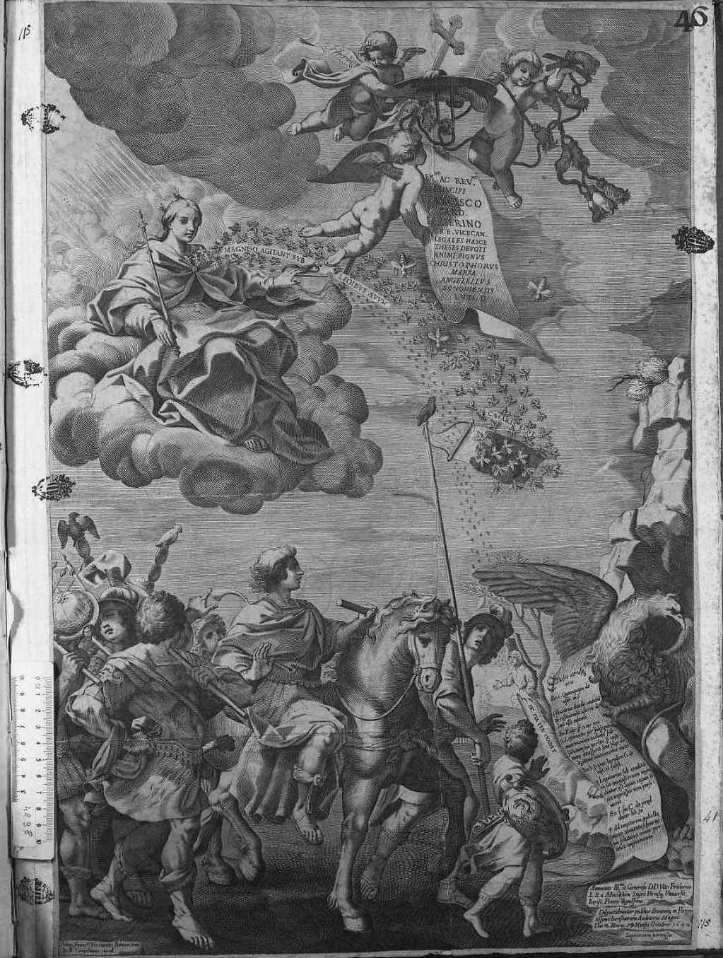 Soggetto per la tesi tenutasi all'Archiginnasio il 13 ott. 1642 (stampa smarginata) di Coriolano Giovanni Battista (sec. XVII)
