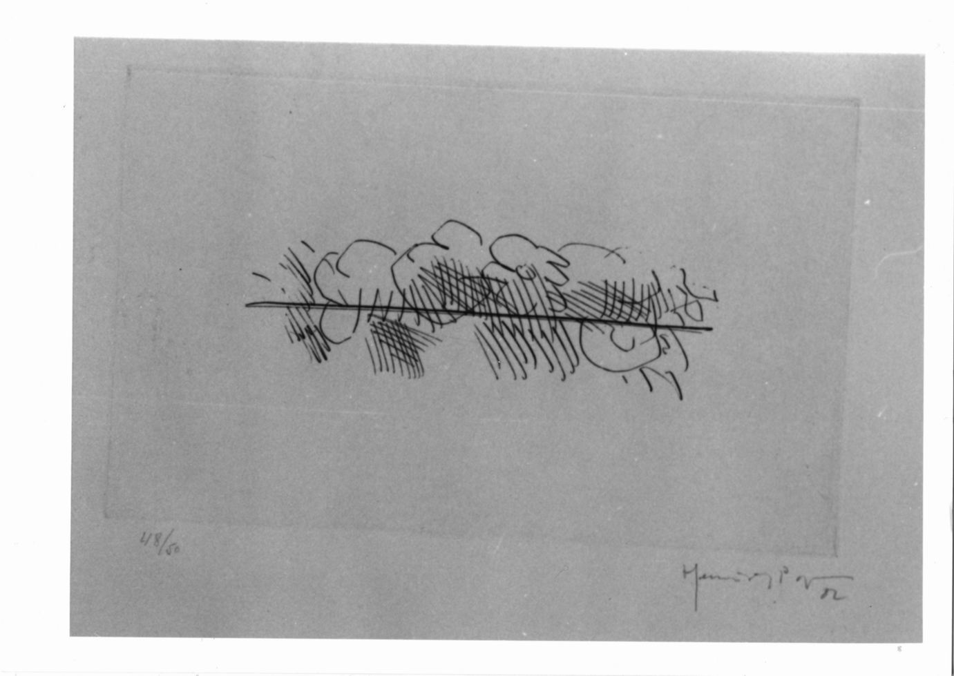 Pj - 5, Composizione astratta (stampa) di Hernandez Pijuan Joan (sec. XX)