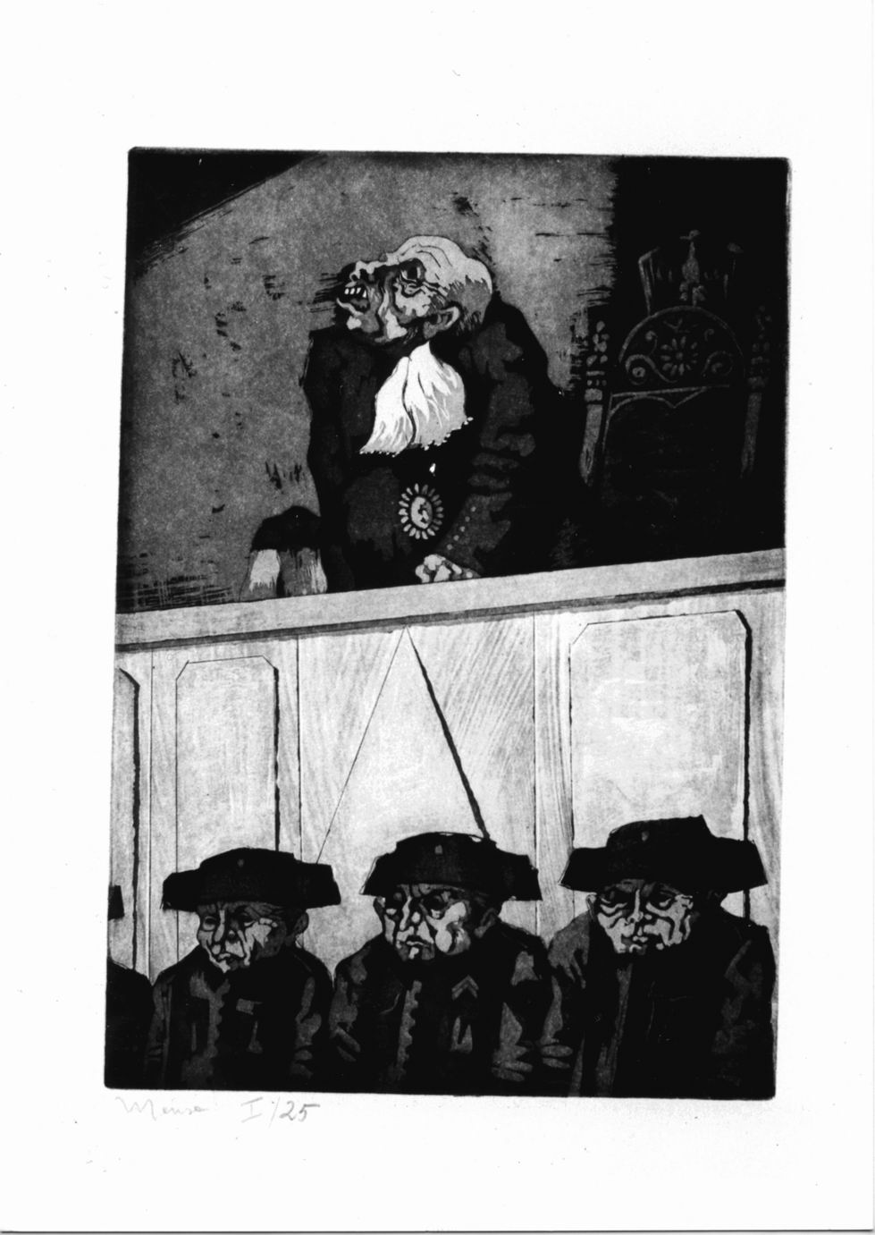 Giudice e guardia (stampa) di Mensa Carlos (sec. XX)