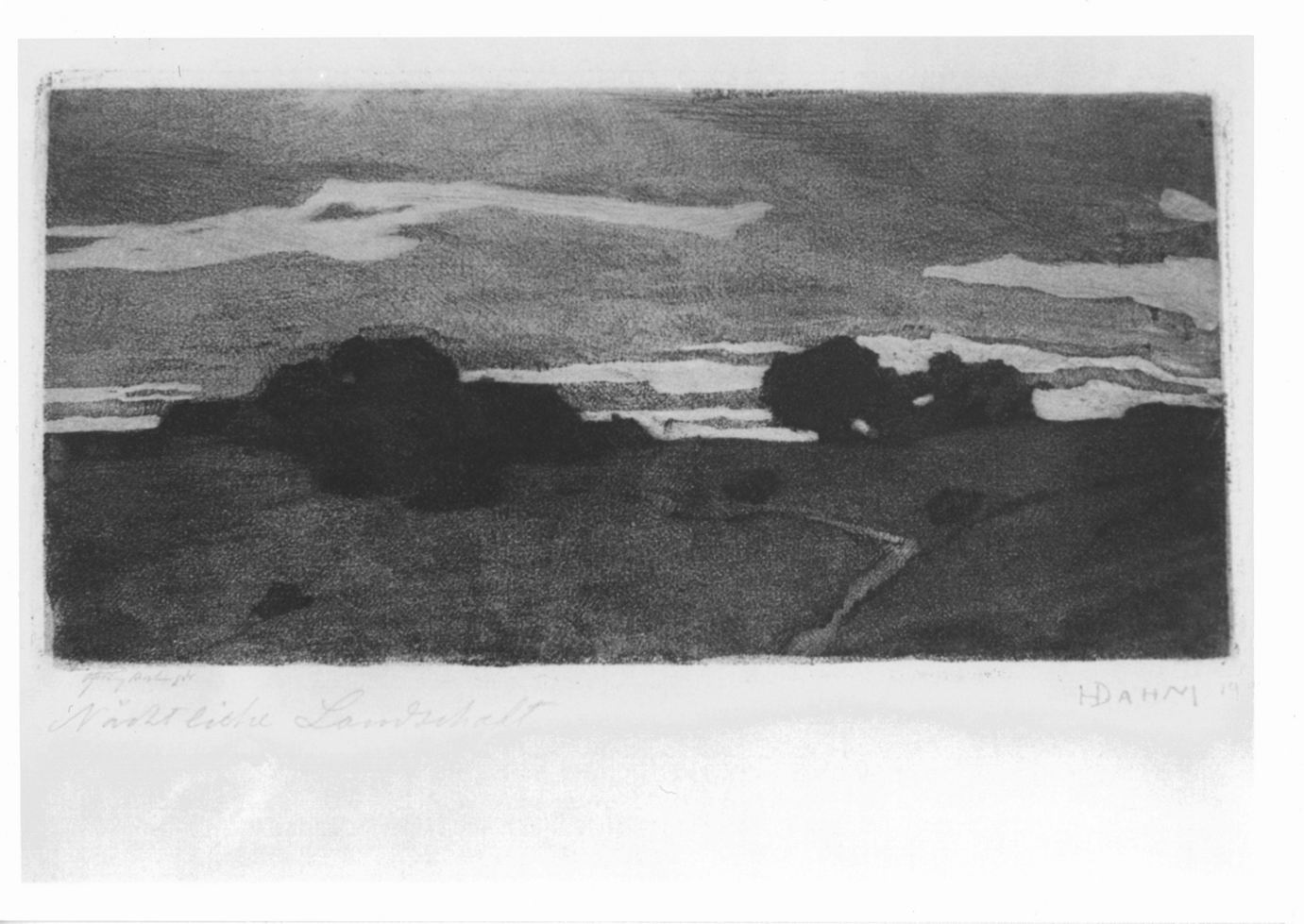Paesaggio notturno (stampa) di Dahm Helen (sec. XX)
