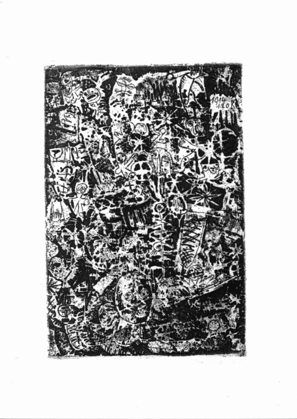 Insieme di volti umani e altre figurazioni (stampa) di Klee Paul (sec. XX)