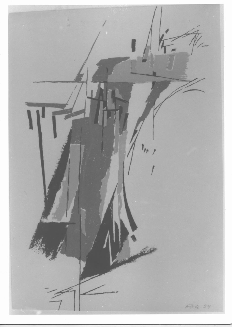 Komposition, Composizione astratta (stampa a colori) di Eble Theo (sec. XX)