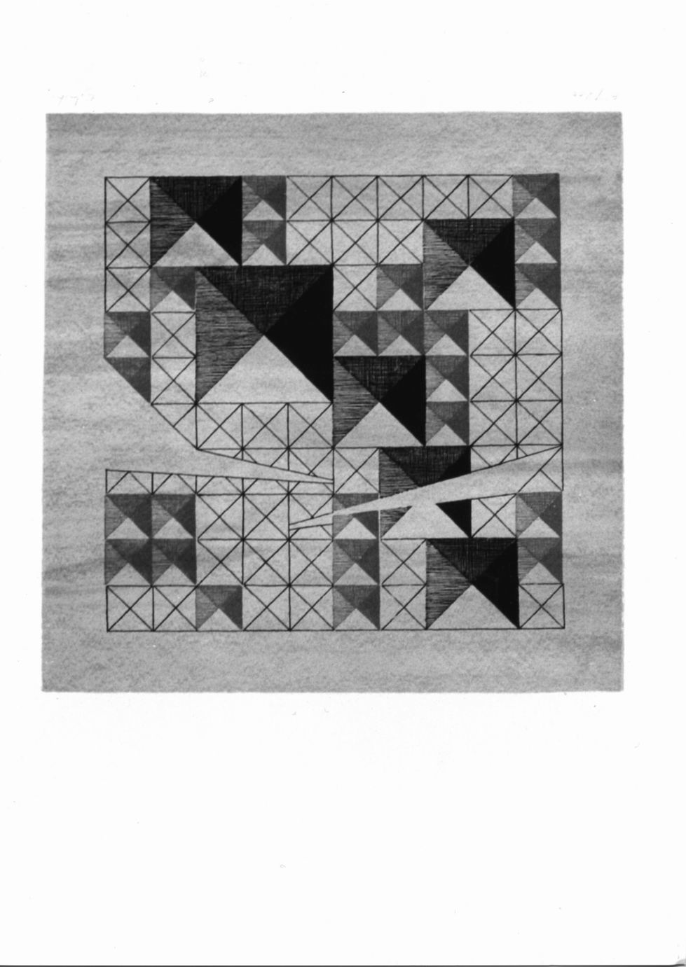 Querbruck, Composizione astratta (stampa a colori) di Burckhardt-Blum Elsa (sec. XX)