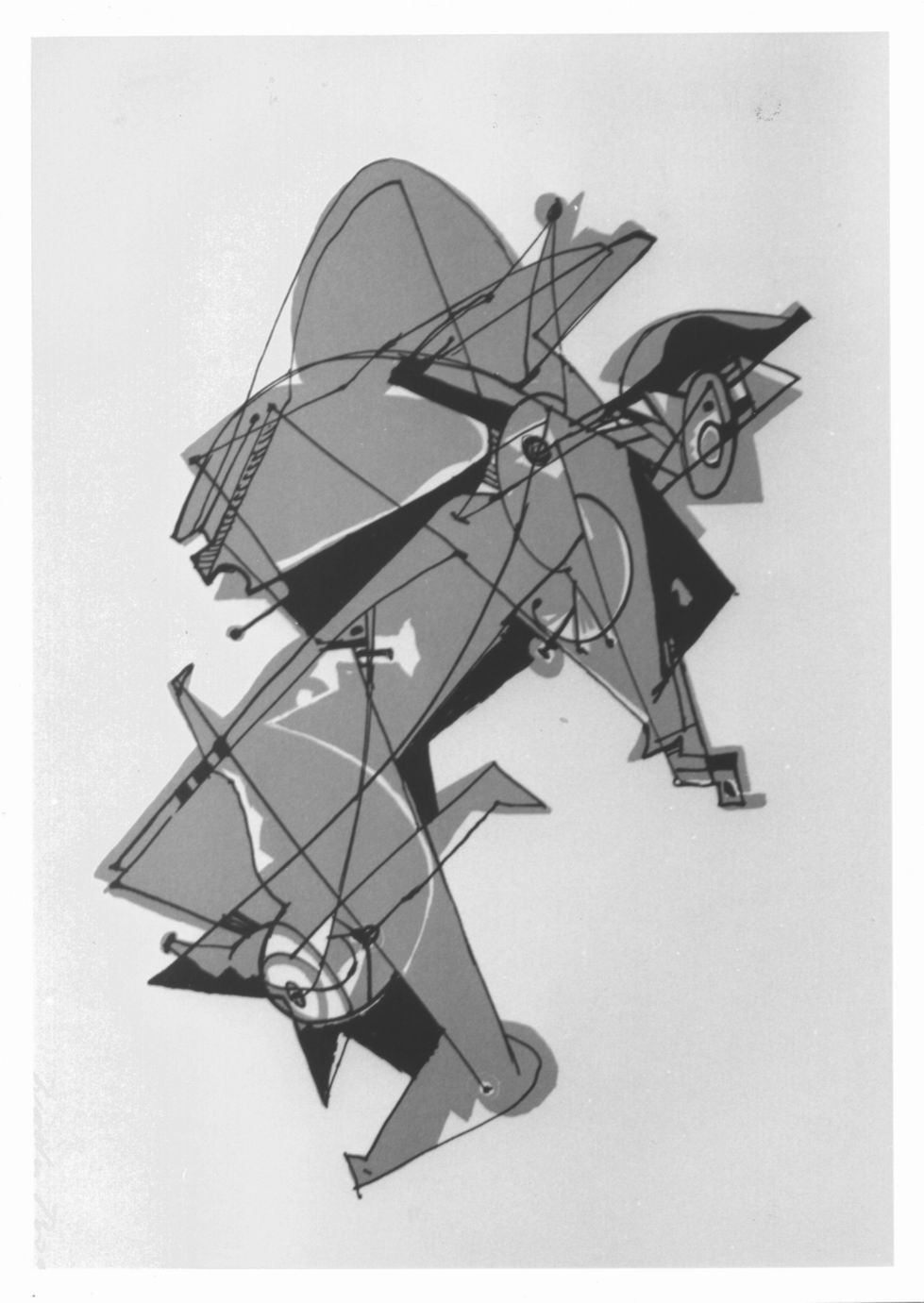 Figura, Composizione astratta (stampa a colori) di Bodmer Walter (sec. XX)